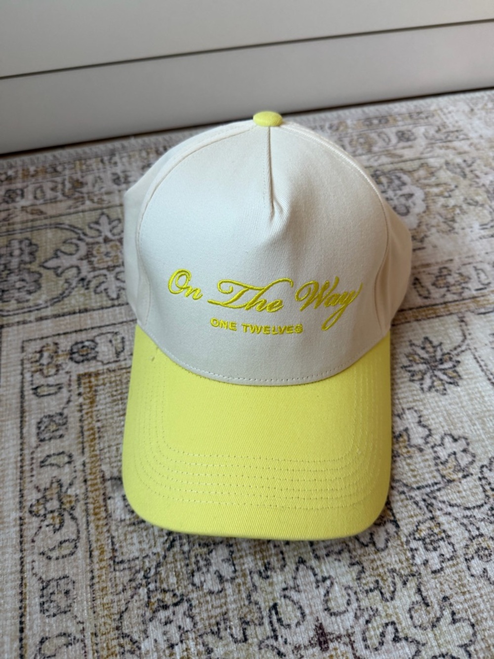 One Twelves On The Way Canvas Trucker Hat - Lemon Yellow